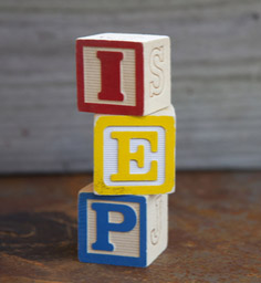I-E-P stacked in children's blocks