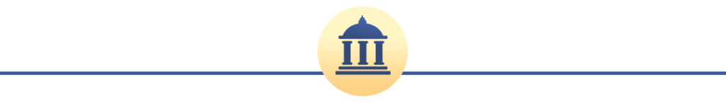 capitol building icon in center of wide keyline